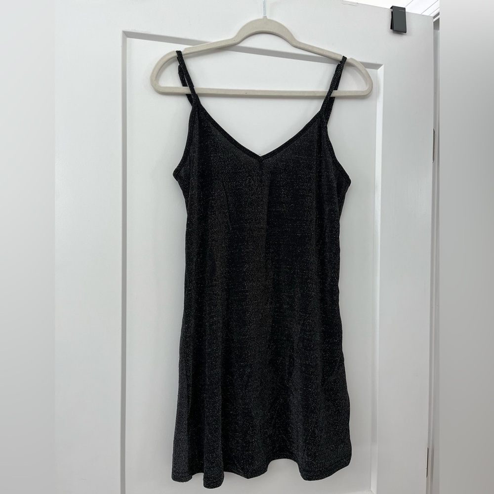 Brandy Melville Metallic Silver Adjustable Slip Dress